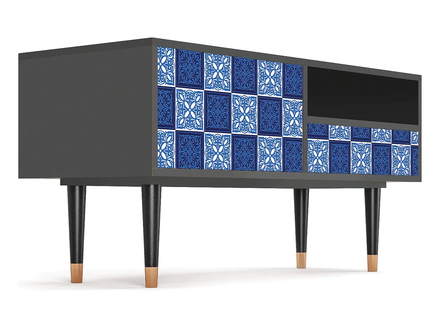 Móvel De Tv* Mueble de TV - 115х59х48 cm - T3 - Light Path, Antracite Cinza antracite