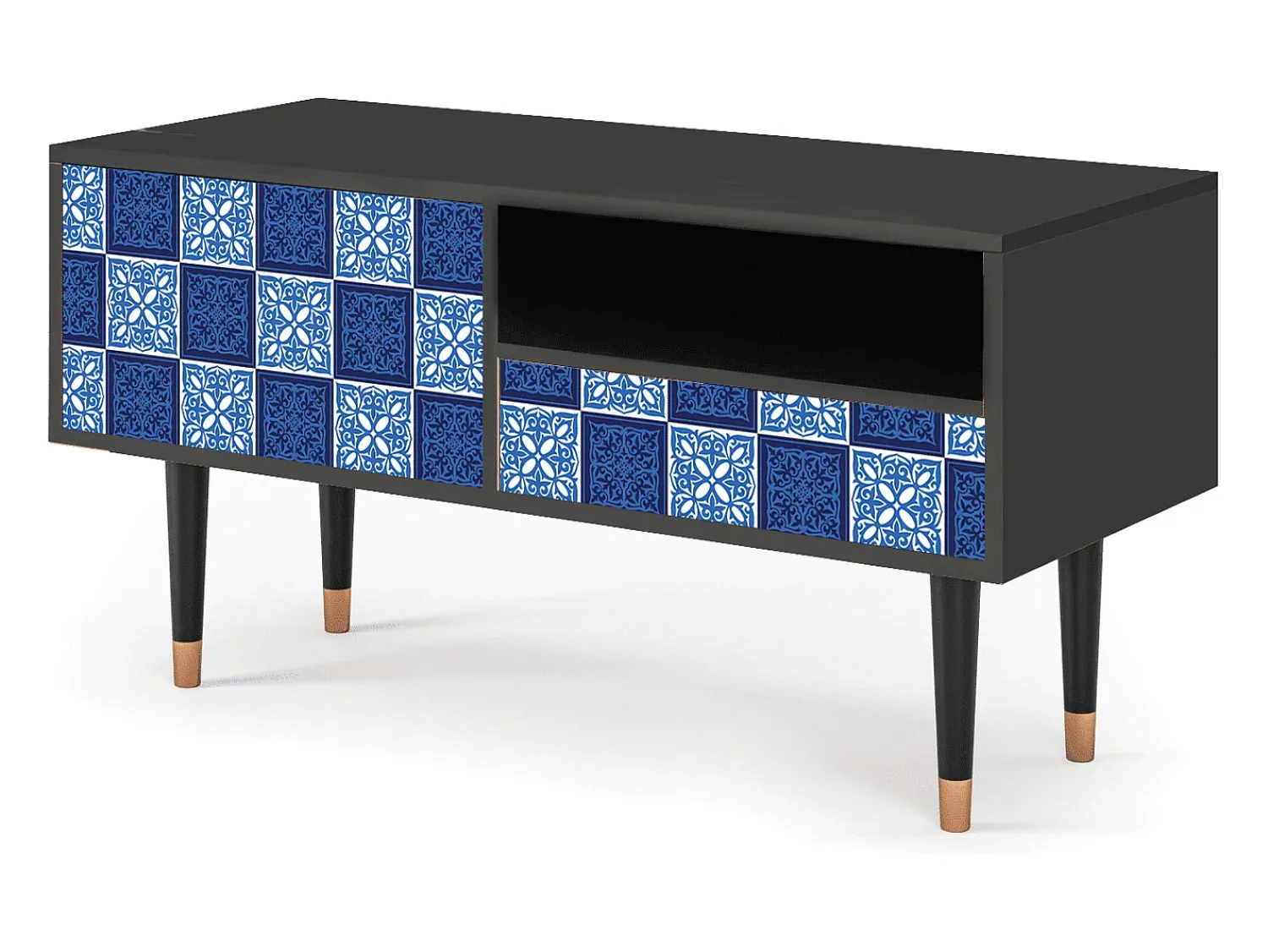 Móvel De Tv* Mueble de TV - 115х59х48 cm - T3 - Light Path, Antracite Cinza antracite