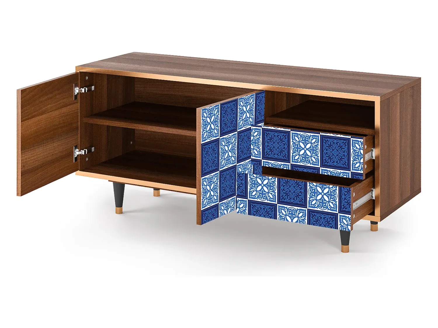 Mueble de TV - 125х56х41 cm - T7 - Light Path, Nogueira Castanho