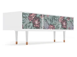 Móvel De Tv* Mueble de TV - 170х59х48 cm - T4 - Light Peonies, Branco Bege