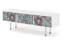 Móvel De Tv* Mueble de TV - 170х59х48 cm - T4 - Light Peonies, Branco Bege