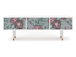 Móvel De Tv* Mueble de TV - 170х59х48 cm - T4 - Light Peonies, Branco Bege