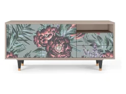 Móvel De Tv* Mueble de TV - 125х56х41 cm - T7 - Light Peonies, Latte Bege