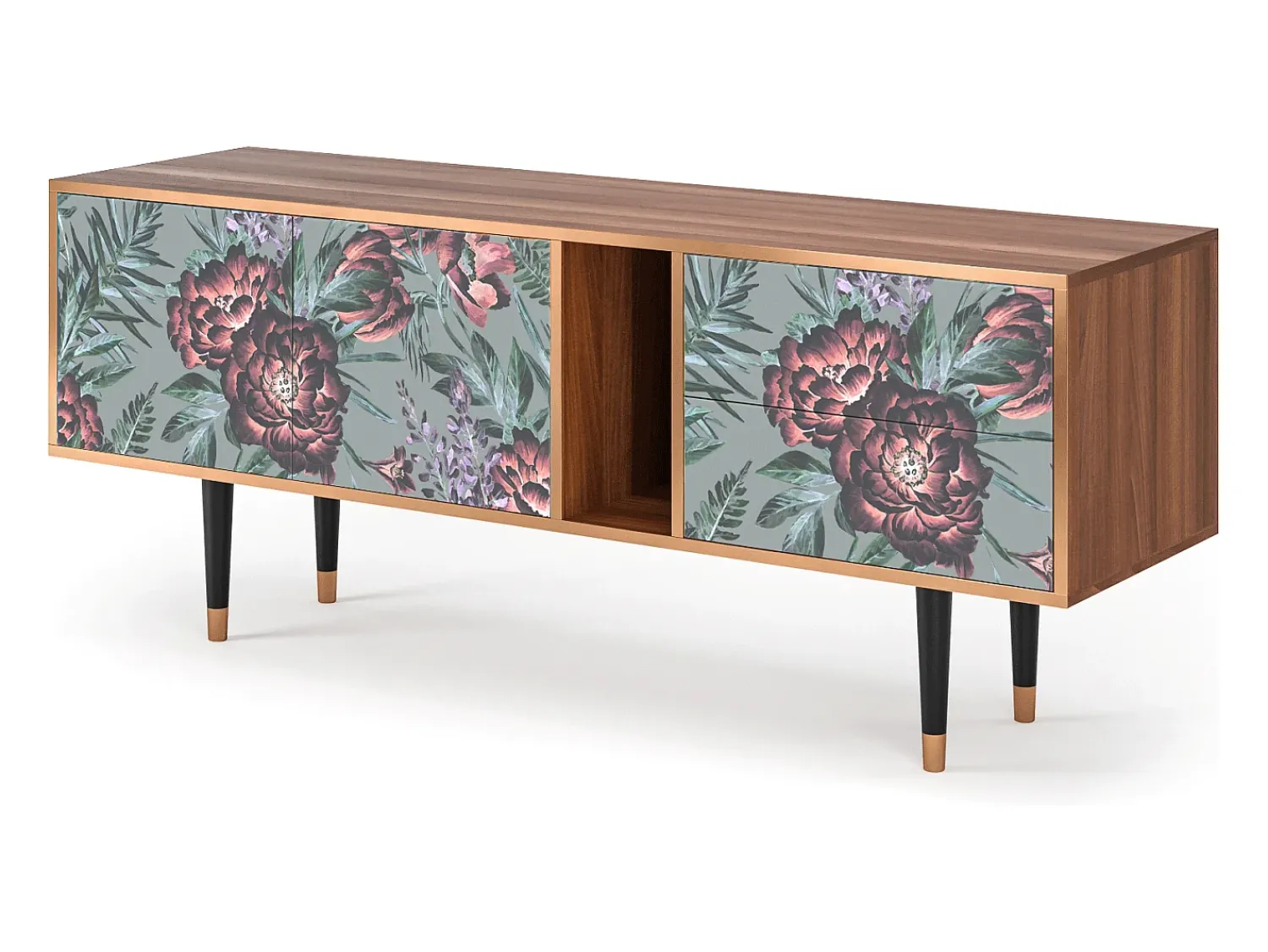Best Mueble de TV - 170х69х48 cm - T1 - Light Peonies, Nogueira Castanho