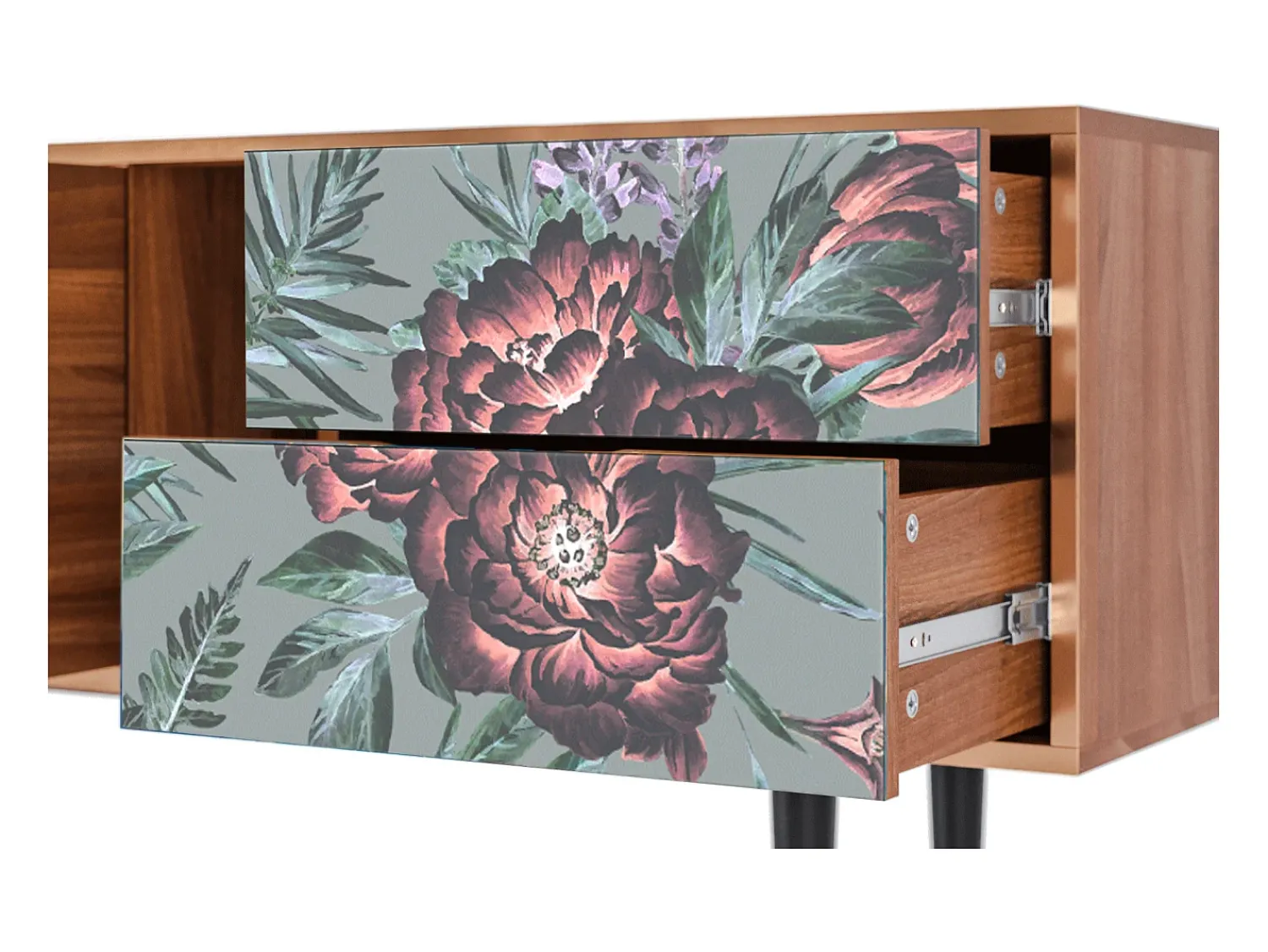 Best Mueble de TV - 170х69х48 cm - T1 - Light Peonies, Nogueira Castanho