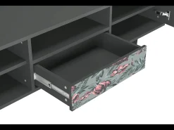 New Mueble de TV - 170х59х41 cm - T6 - Light Peonies, Antracite Cinza antracite