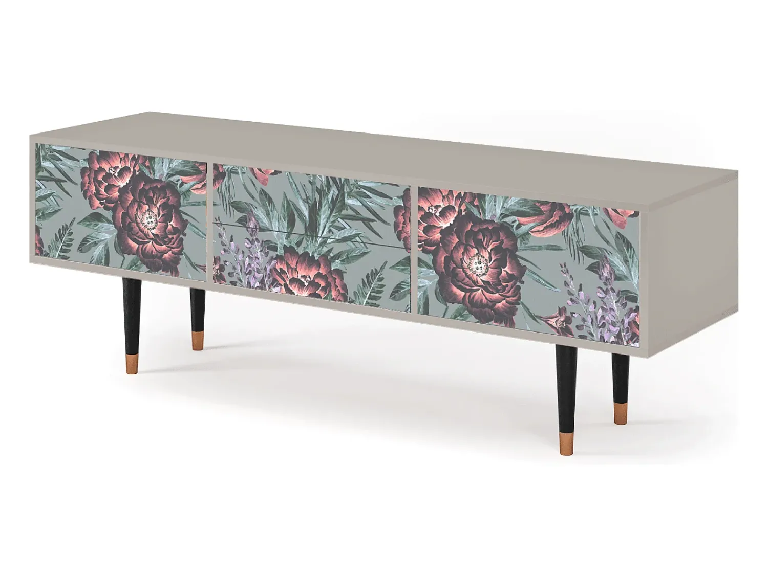 Best Mueble de TV - 170х59х48 cm - T4 - Light Peonies, Areia Bege