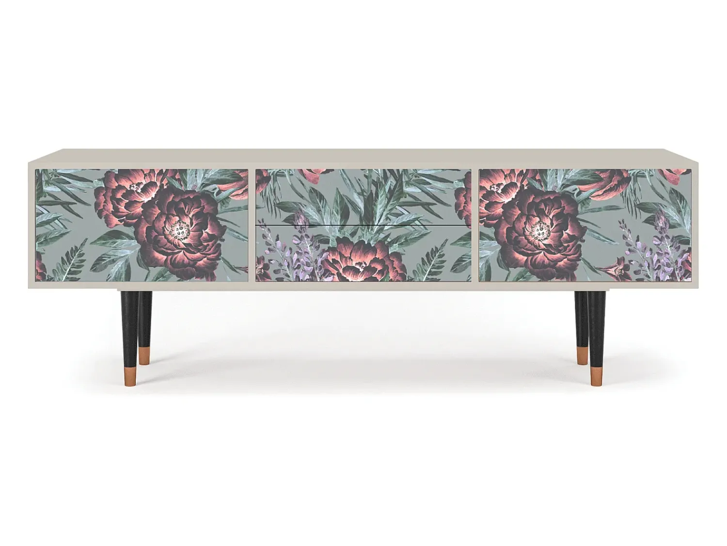 Best Mueble de TV - 170х59х48 cm - T4 - Light Peonies, Areia Bege
