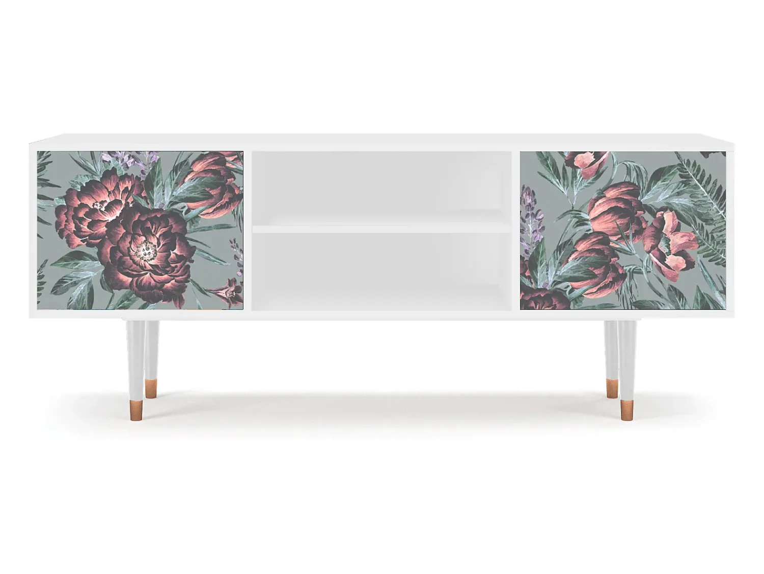 Mueble de TV - 170х69х48 cm - T2 - Light Peonies, Branco^ Móvel De Tv