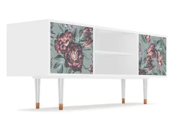Mueble de TV - 170х69х48 cm - T2 - Light Peonies, Branco^ Móvel De Tv