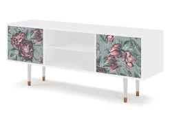 Mueble de TV - 170х69х48 cm - T2 - Light Peonies, Branco^ Móvel De Tv