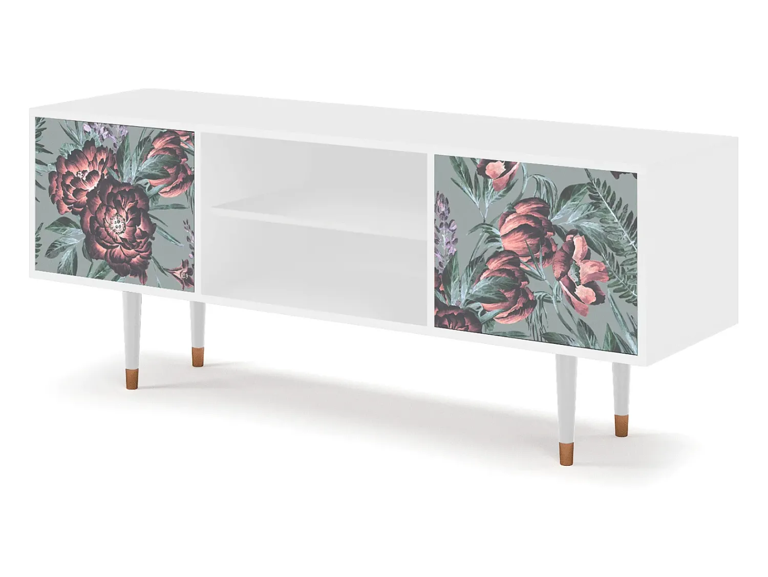 Mueble de TV - 170х69х48 cm - T2 - Light Peonies, Branco^ Móvel De Tv
