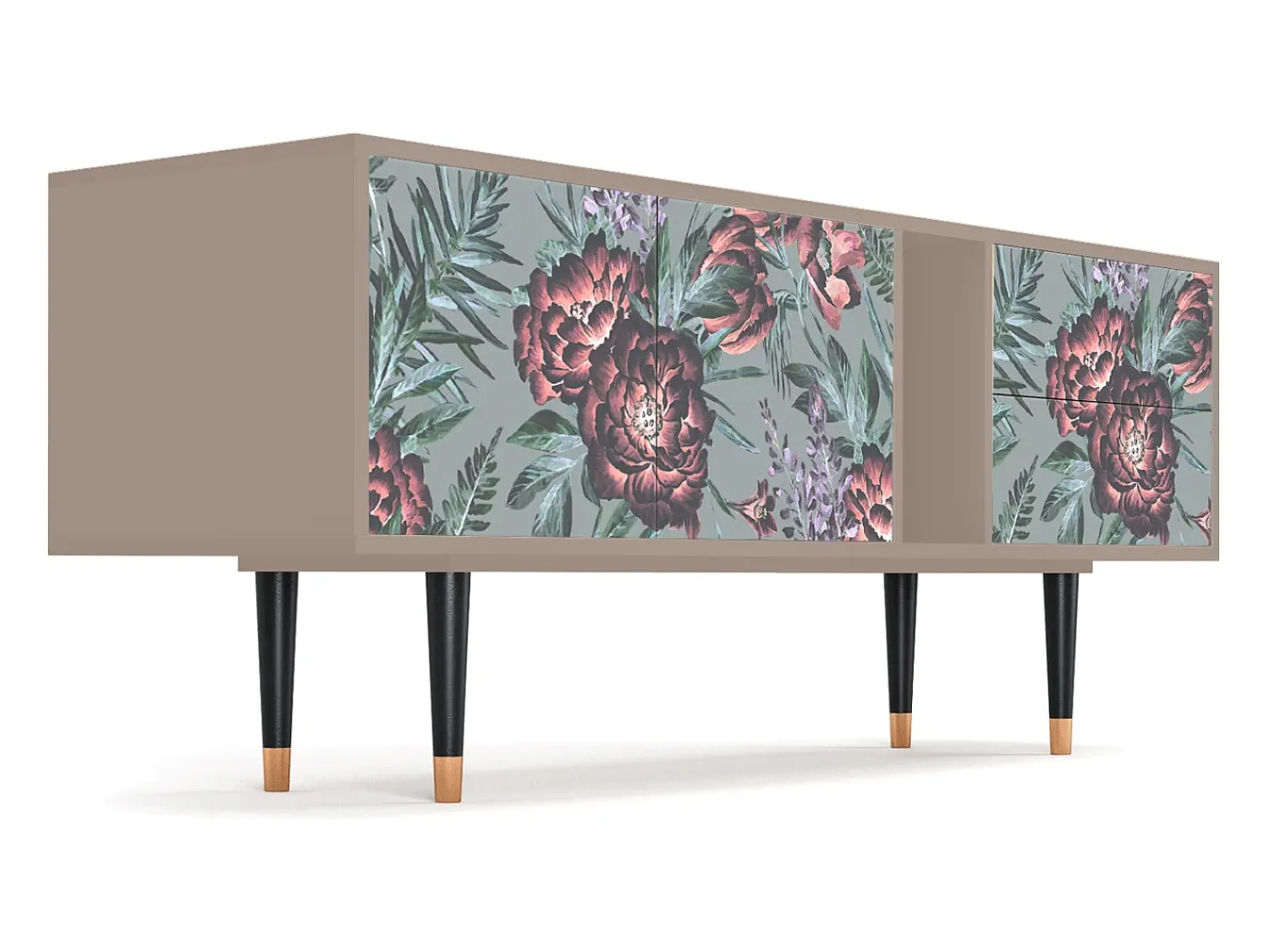 Móvel De Tv* Mueble de TV - 170х69х48 cm - T1 - Light Peonies, Latte Bege