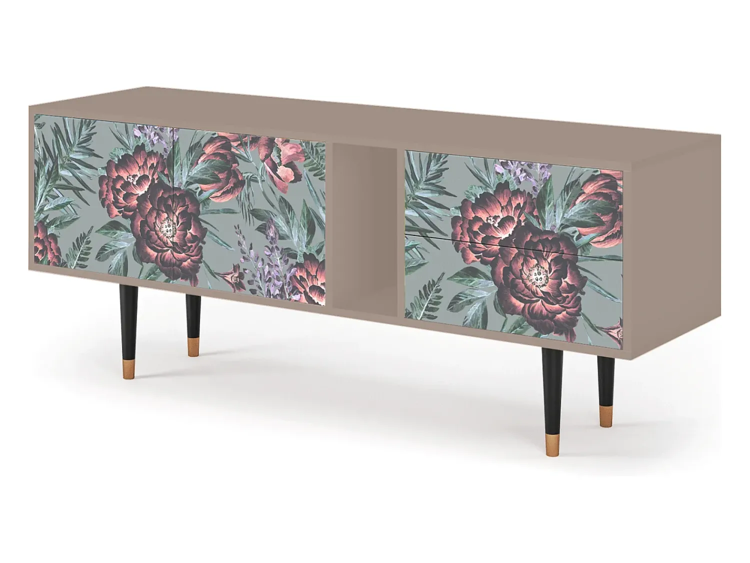Móvel De Tv* Mueble de TV - 170х69х48 cm - T1 - Light Peonies, Latte Bege