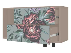 Móvel De Tv* Mueble de TV - 170х69х48 cm - T1 - Light Peonies, Latte Bege