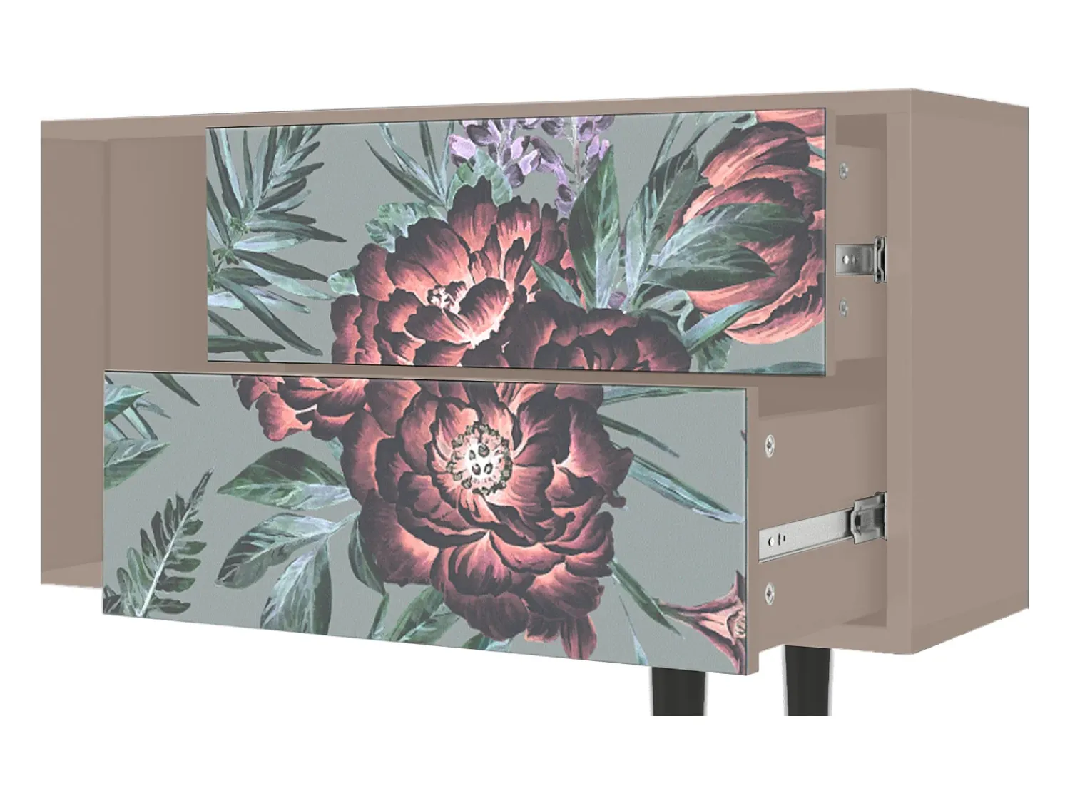 Móvel De Tv* Mueble de TV - 170х69х48 cm - T1 - Light Peonies, Latte Bege