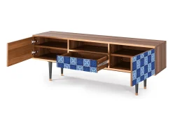Móvel De Tv| Mueble de TV - 170х59х41 cm - T6 - Light Path, Nogueira Castanho