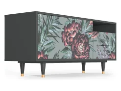 Mueble de TV - 125х56х41 cm - T7 - Light Peonies, Antracite^ Móvel De Tv