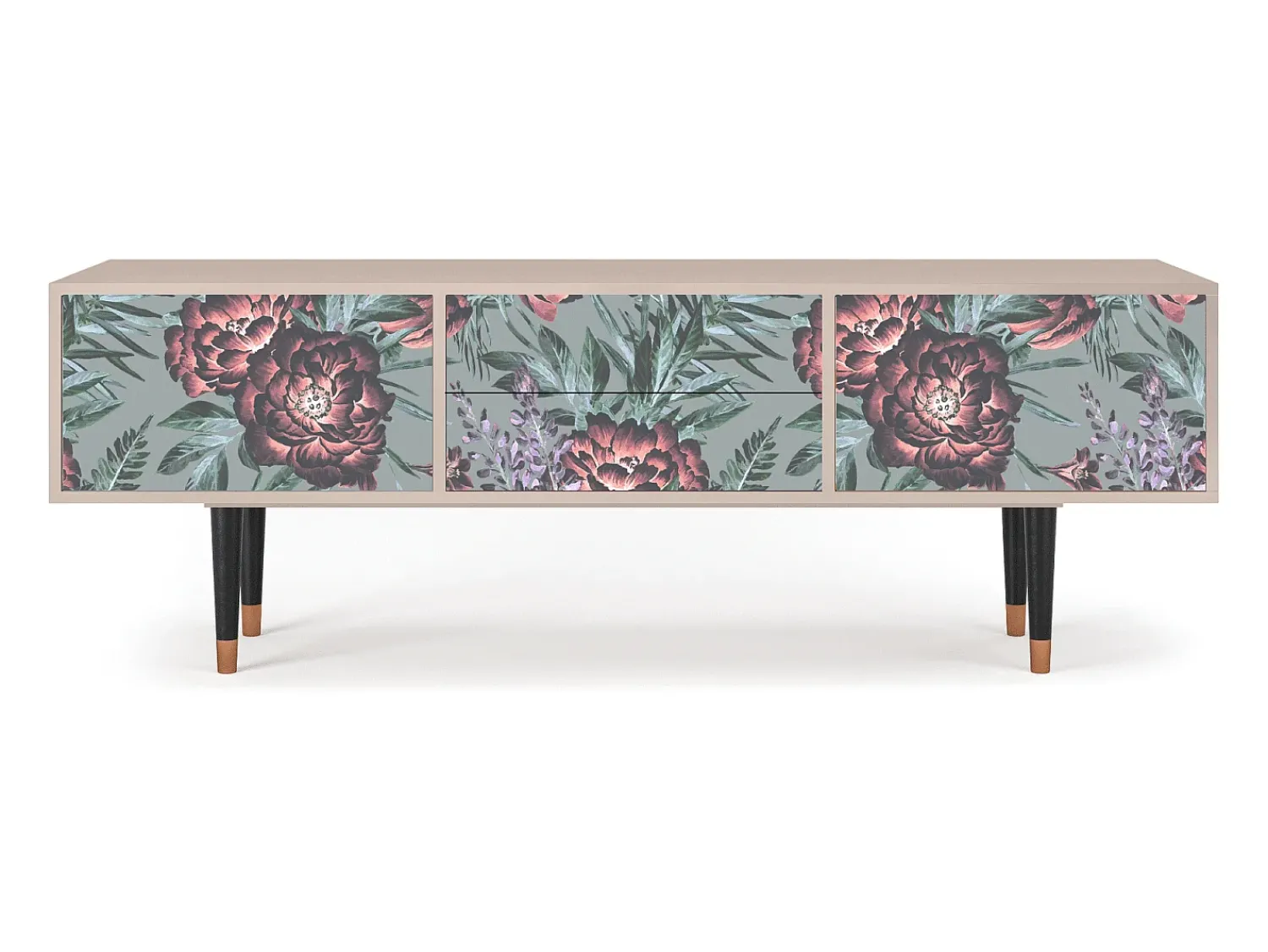 Móvel De Tv* Mueble de TV - 170х59х48 cm - T4 - Light Peonies, Latte Bege