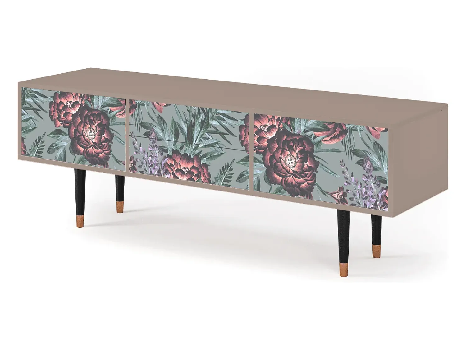 Móvel De Tv* Mueble de TV - 170х59х48 cm - T4 - Light Peonies, Latte Bege
