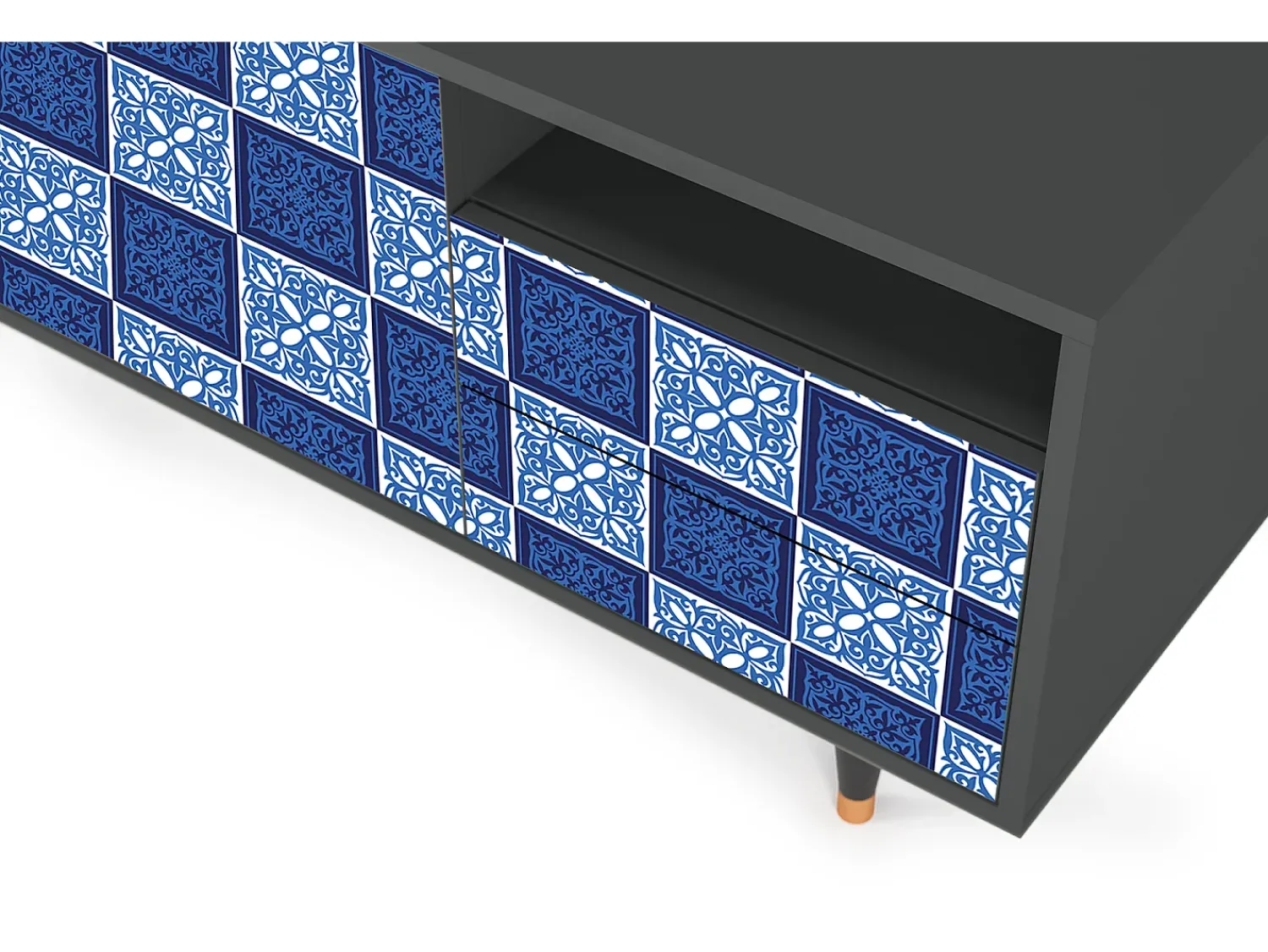 Móvel De Tv* Mueble de TV - 125х56х41 cm - T7 - Light Path, Antracite Cinza antracite