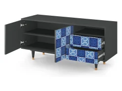 Móvel De Tv* Mueble de TV - 125х56х41 cm - T7 - Light Path, Antracite Cinza antracite