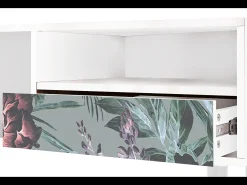 Móvel De Tv| Mueble de TV - 115х59х48 cm - T3 - Light Peonies, Branco Bege