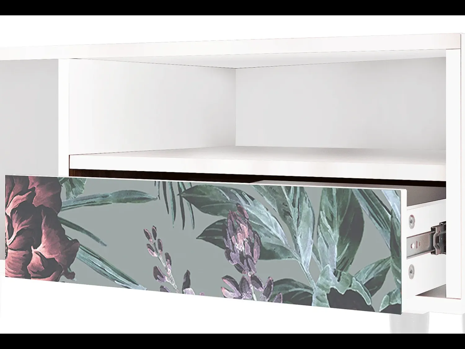 Móvel De Tv| Mueble de TV - 115х59х48 cm - T3 - Light Peonies, Branco Bege