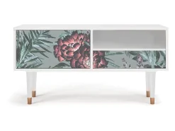 Móvel De Tv| Mueble de TV - 115х59х48 cm - T3 - Light Peonies, Branco Bege