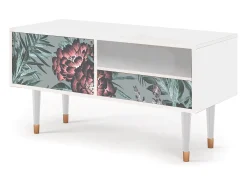 Móvel De Tv| Mueble de TV - 115х59х48 cm - T3 - Light Peonies, Branco Bege
