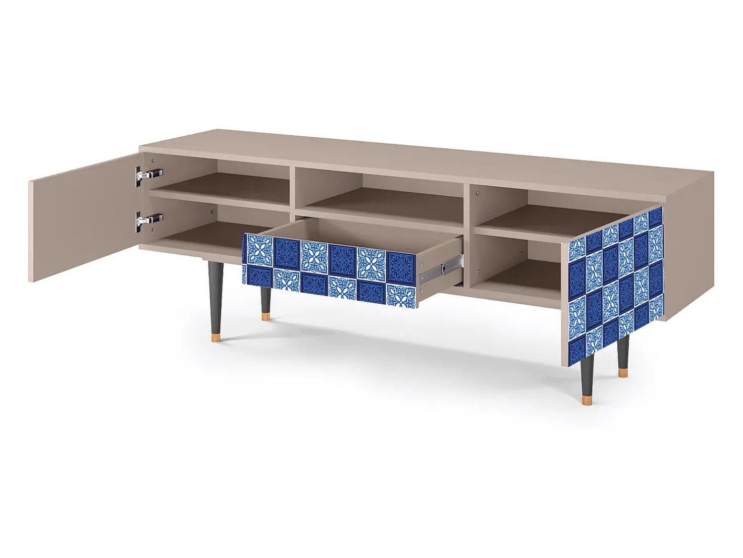 Móvel De Tv* Mueble de TV - 170х59х41 cm - T6 - Light Path, Latte Bege