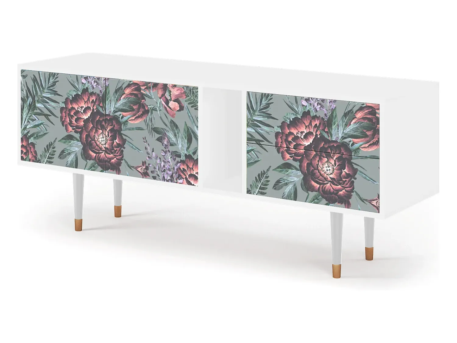 Best Mueble de TV - 170х69х48 cm - T1 - Light Peonies, Branco Bege