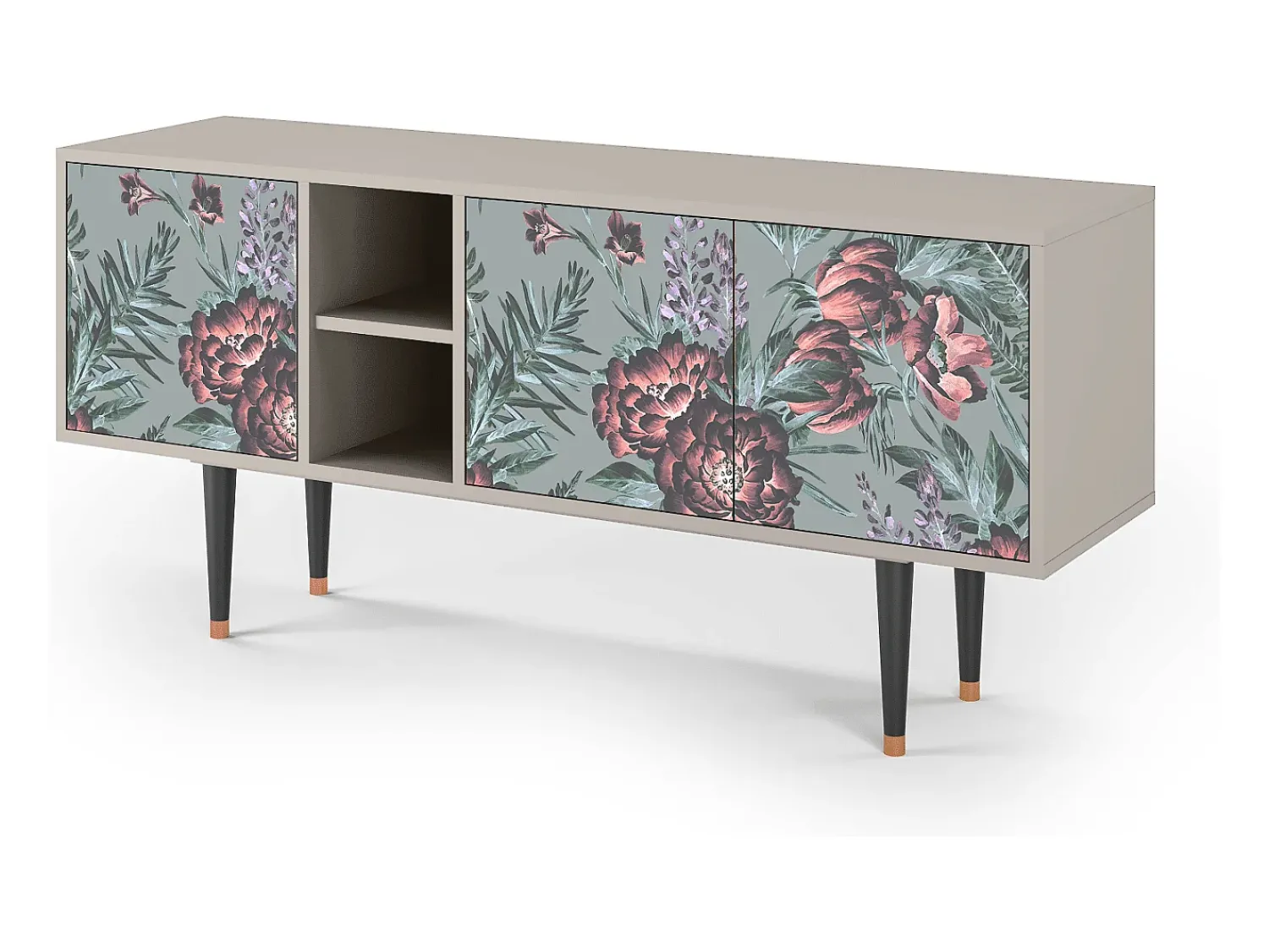 Mueble de TV - 150х69х41 cm - T5 - Light Peonies, Areia^ Móvel De Tv