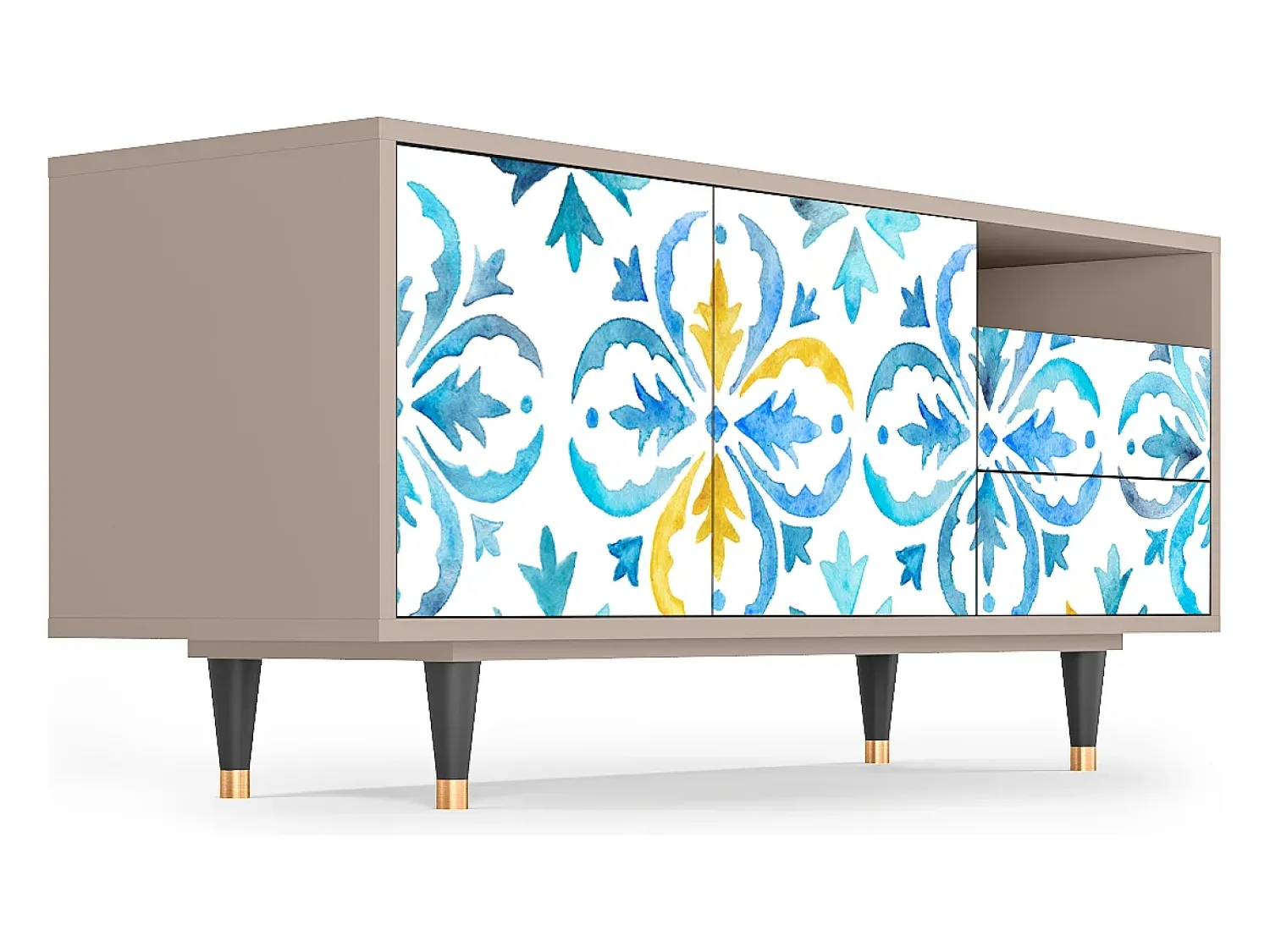 Móvel De Tv| Mueble de TV - 125х56х41 cm - T7 - Lisbon Flover, Latte Bege