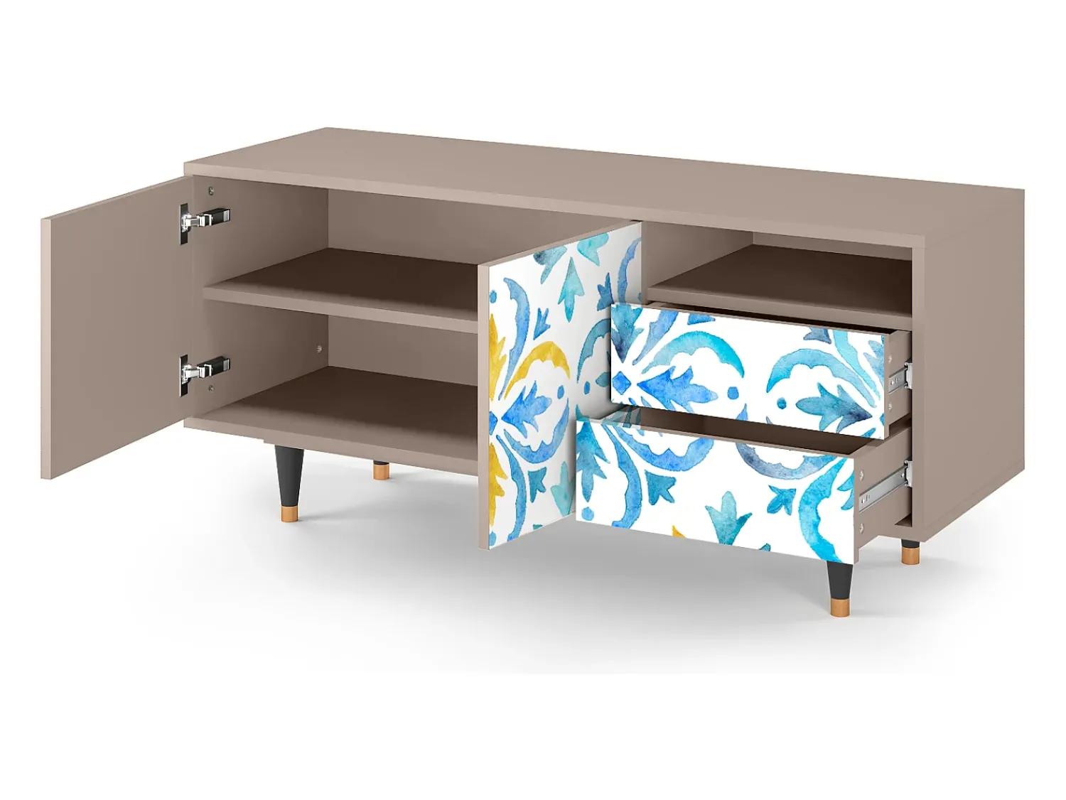 Móvel De Tv| Mueble de TV - 125х56х41 cm - T7 - Lisbon Flover, Latte Bege