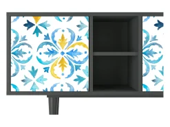 Móvel De Tv| Mueble de TV - 150х69х41 cm - T5 - Lisbon Flover, Antracite Cinza antracite