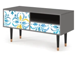 Mueble de TV - 115х59х48 cm - T3 - Lisbon Flover, Cinza^ Móvel De Tv