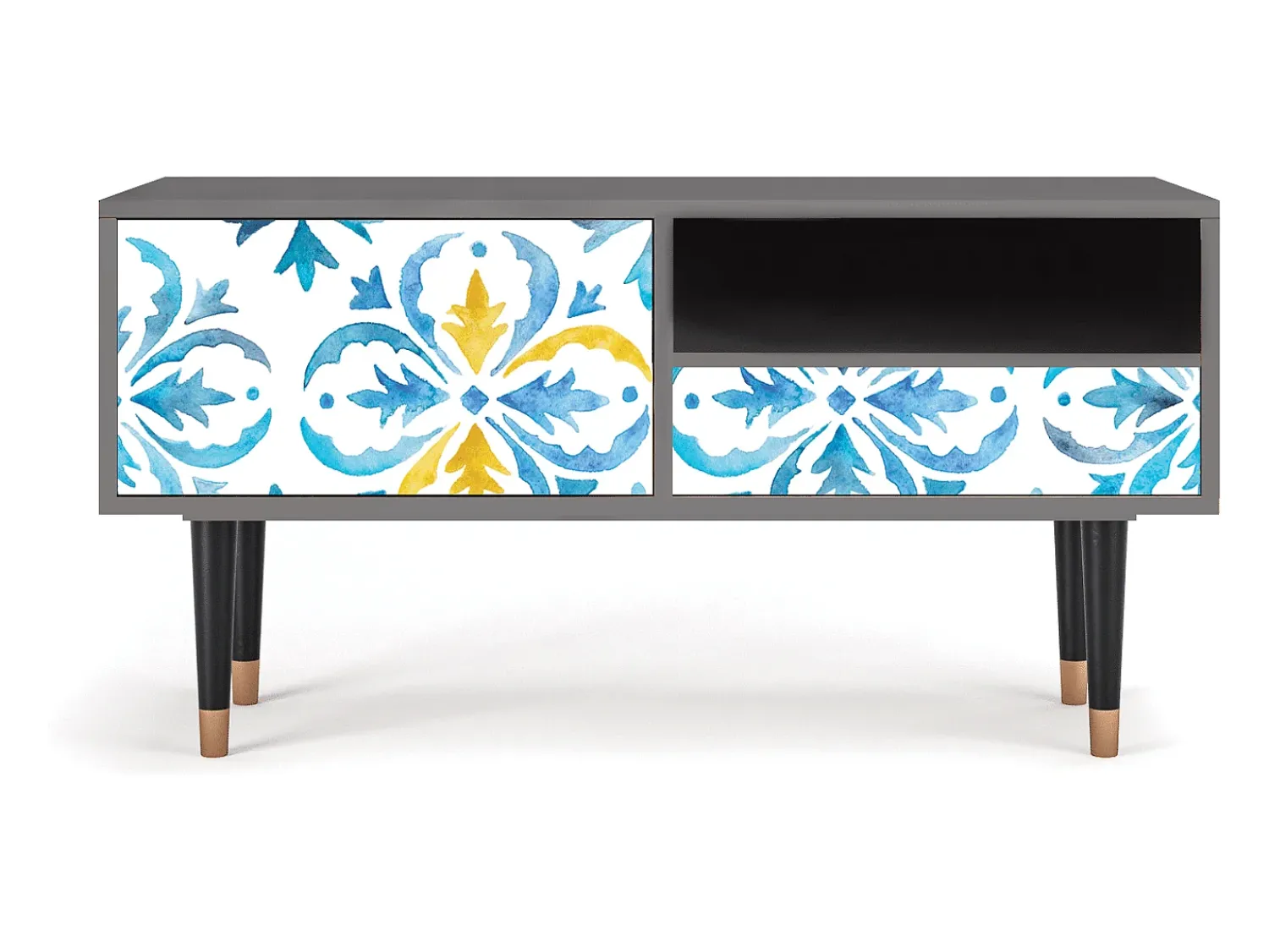 Mueble de TV - 115х59х48 cm - T3 - Lisbon Flover, Cinza^ Móvel De Tv