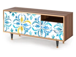 Móvel De Tv* Mueble de TV - 125х56х41 cm - T7 - Lisbon Flover, Nogueira Castanho