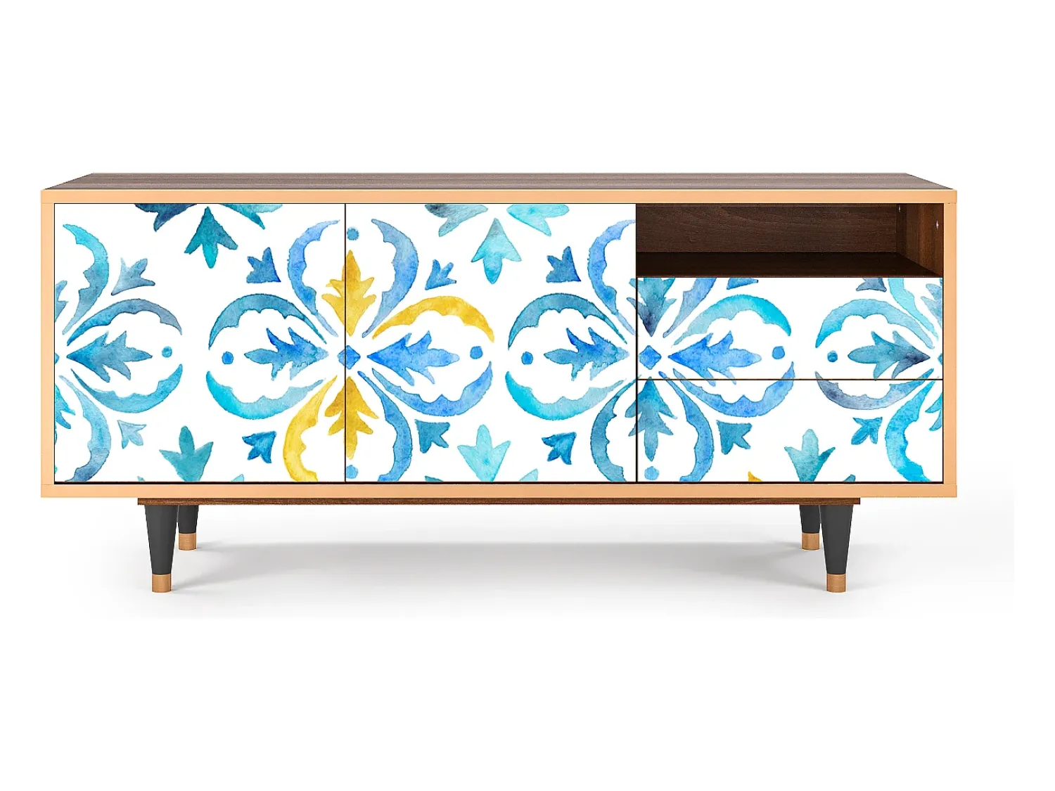 Móvel De Tv* Mueble de TV - 125х56х41 cm - T7 - Lisbon Flover, Nogueira Castanho