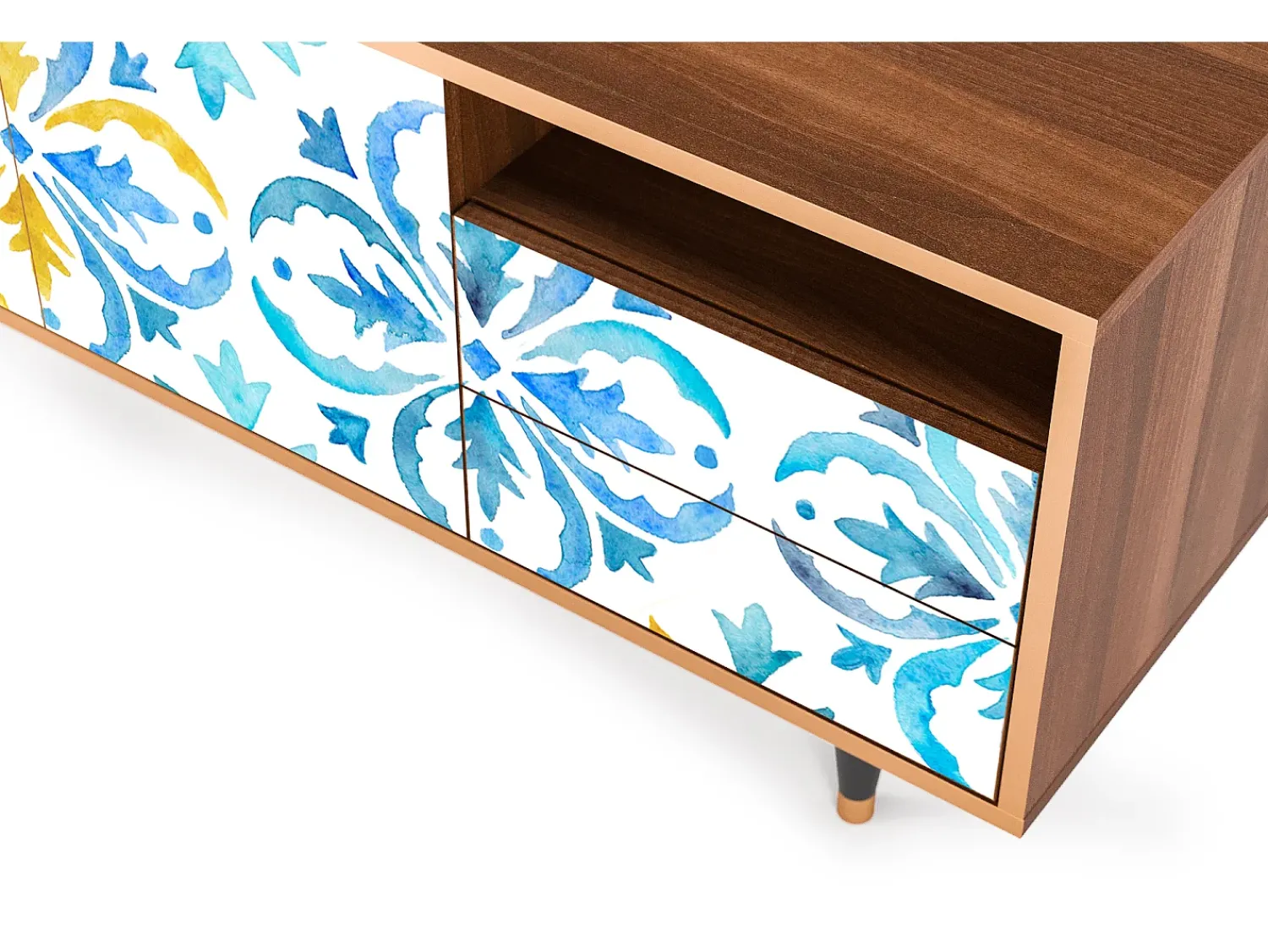 Móvel De Tv* Mueble de TV - 125х56х41 cm - T7 - Lisbon Flover, Nogueira Castanho
