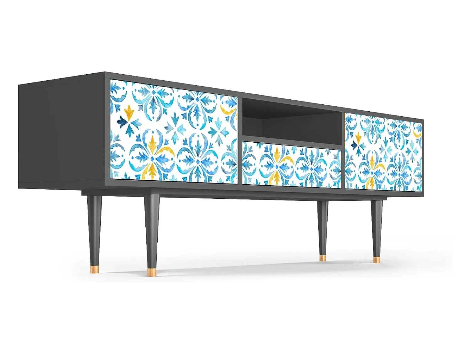 Mueble de TV - 170х59х41 cm - T6 - Lisbon Flover, Antracite Cinza antracite