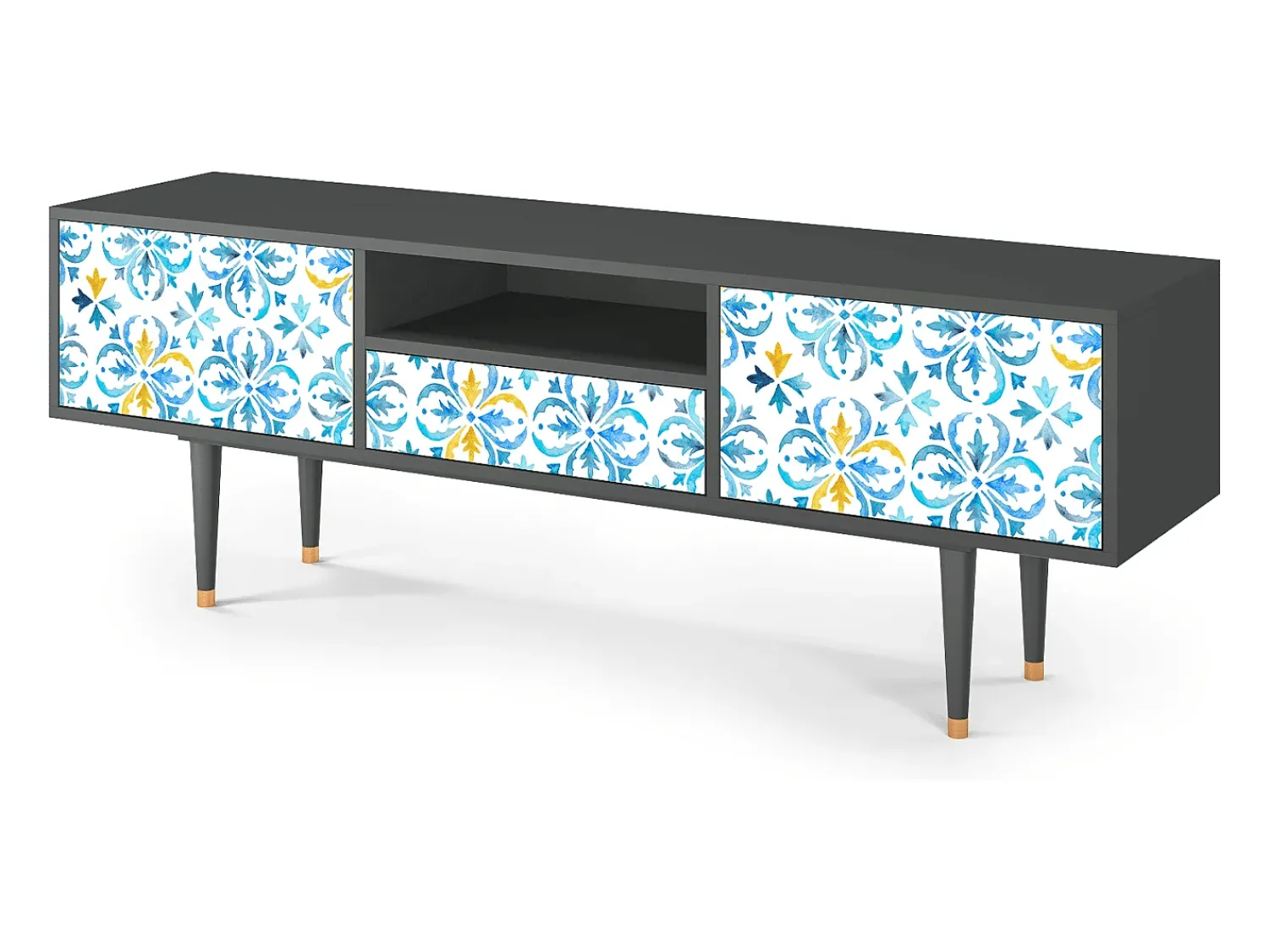 Mueble de TV - 170х59х41 cm - T6 - Lisbon Flover, Antracite Cinza antracite
