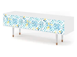 Móvel De Tv* Mueble de TV - 170х59х48 cm - T4 - Lisbon Flover, Branco Bege