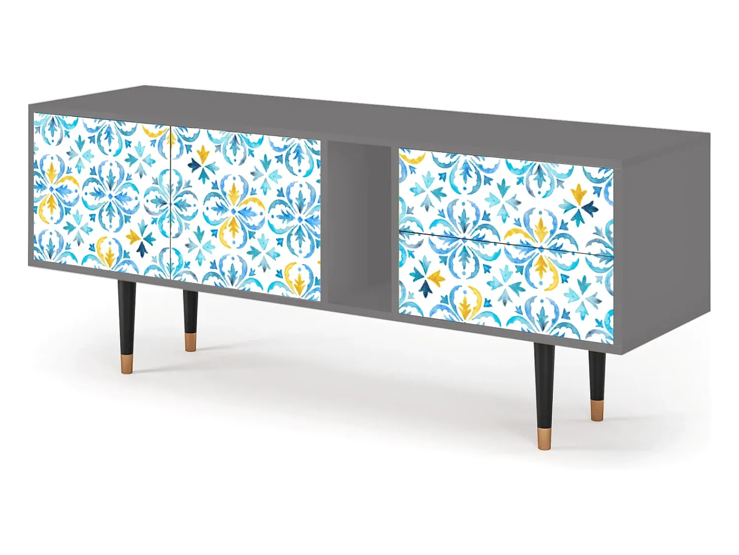 Mueble de TV - 170х69х48 cm - T1 - Lisbon Flover, Cinza^ Móvel De Tv