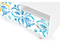 Móvel De Tv* Mueble de TV - 125х56х41 cm - T7 - Lisbon Flover, Branco Bege