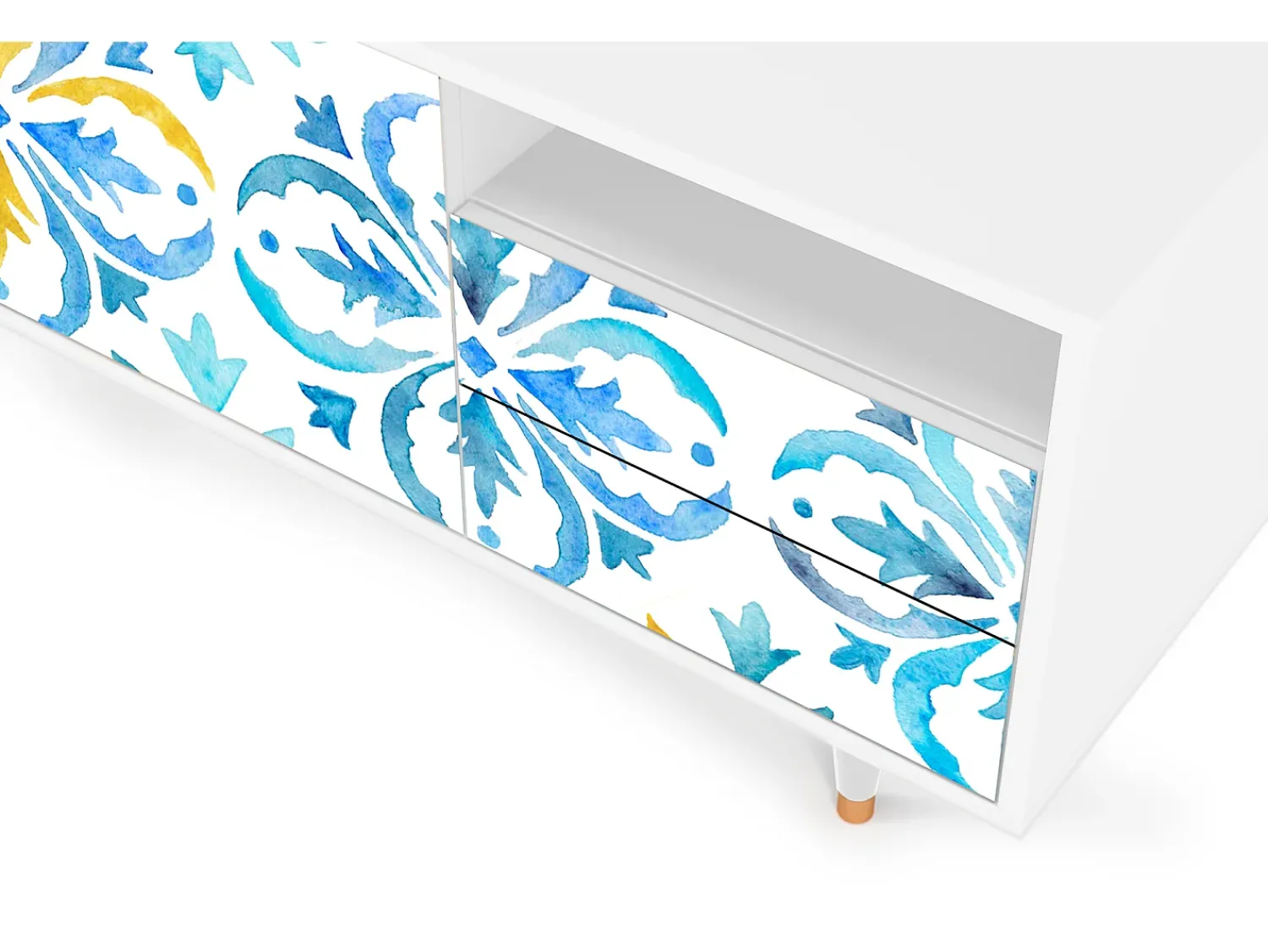 Móvel De Tv* Mueble de TV - 125х56х41 cm - T7 - Lisbon Flover, Branco Bege