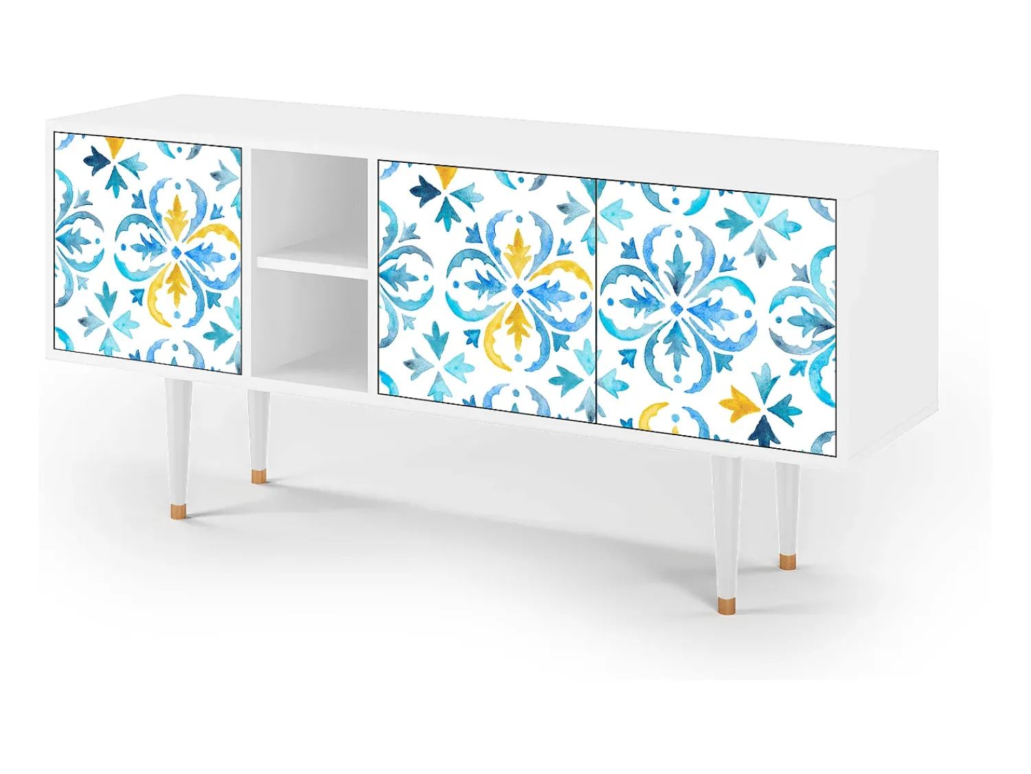 Online Mueble de TV - 150х69х41 cm - T5 - Lisbon Flover, Branco Bege