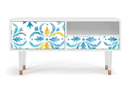Móvel De Tv| Mueble de TV - 115х59х48 cm - T3 - Lisbon Flover, Branco Bege