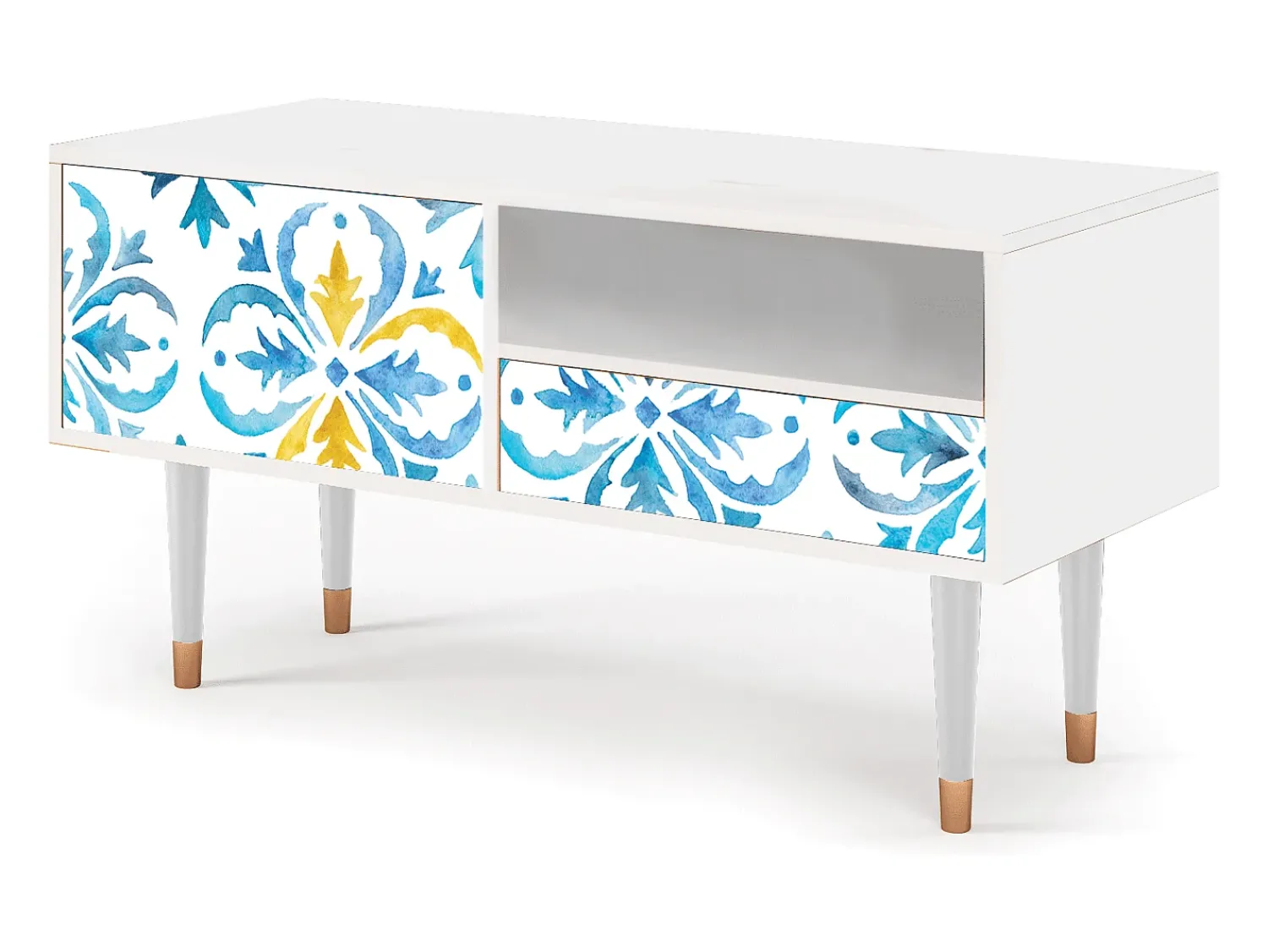 Móvel De Tv| Mueble de TV - 115х59х48 cm - T3 - Lisbon Flover, Branco Bege